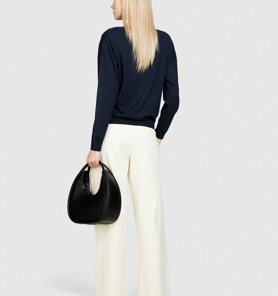 Boat neck sweater - women's boat neck sweaters - Dark Blue | Sisley image number 3
